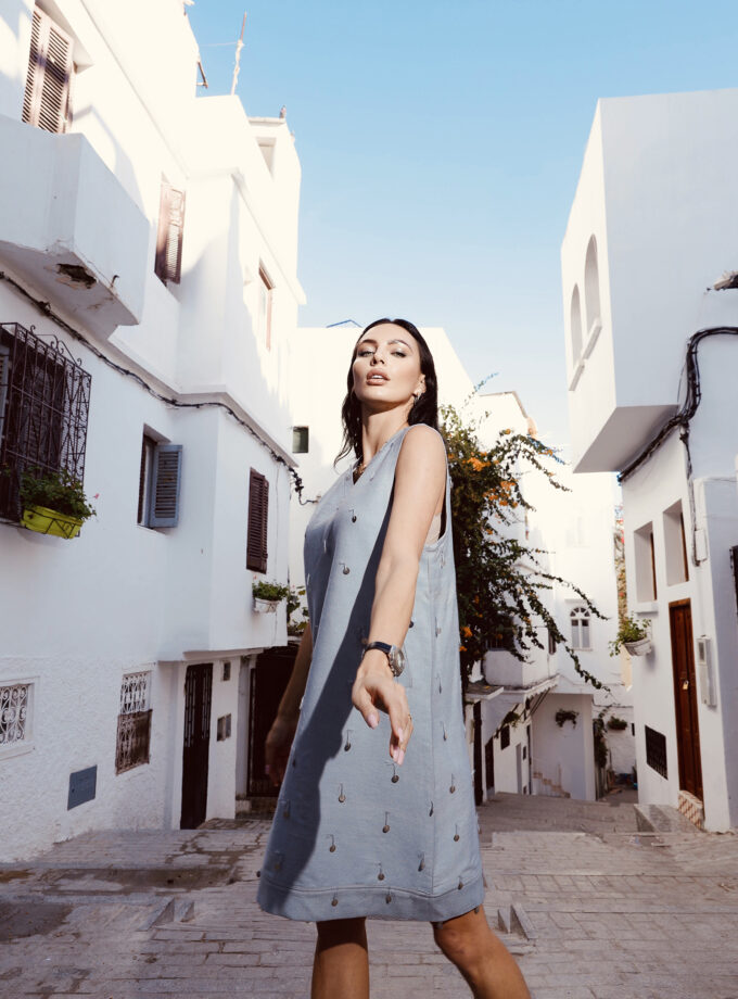 Middle Atlas Fabric Midi Dress – Sleeveless